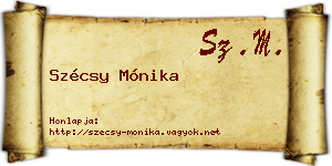 Szécsy Mónika névjegykártya