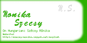 monika szecsy business card