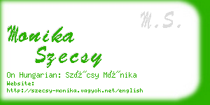 monika szecsy business card